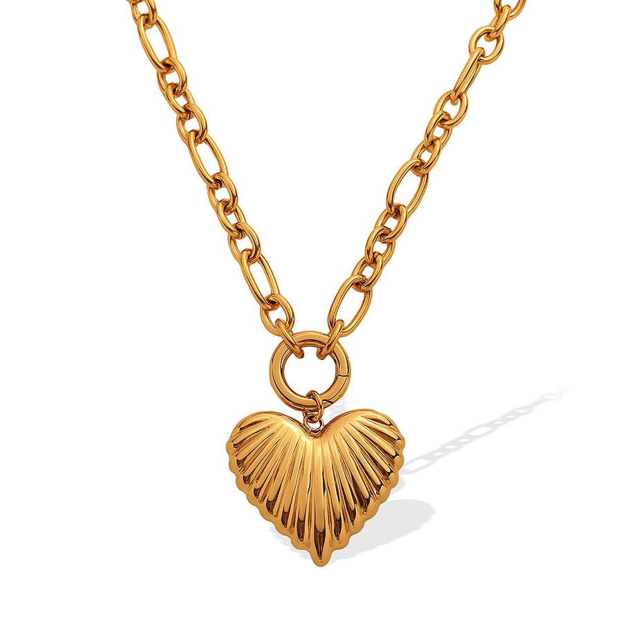 1 Piece Romantic Series Sweet Heart Titanium Steel   Gold Color  Women's Pendant Necklaces Picture6