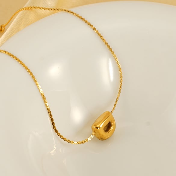 1 pezzo semplice serie giornaliera lettera acciaio inossidabile placcato oro 18K unisex catena bracciali