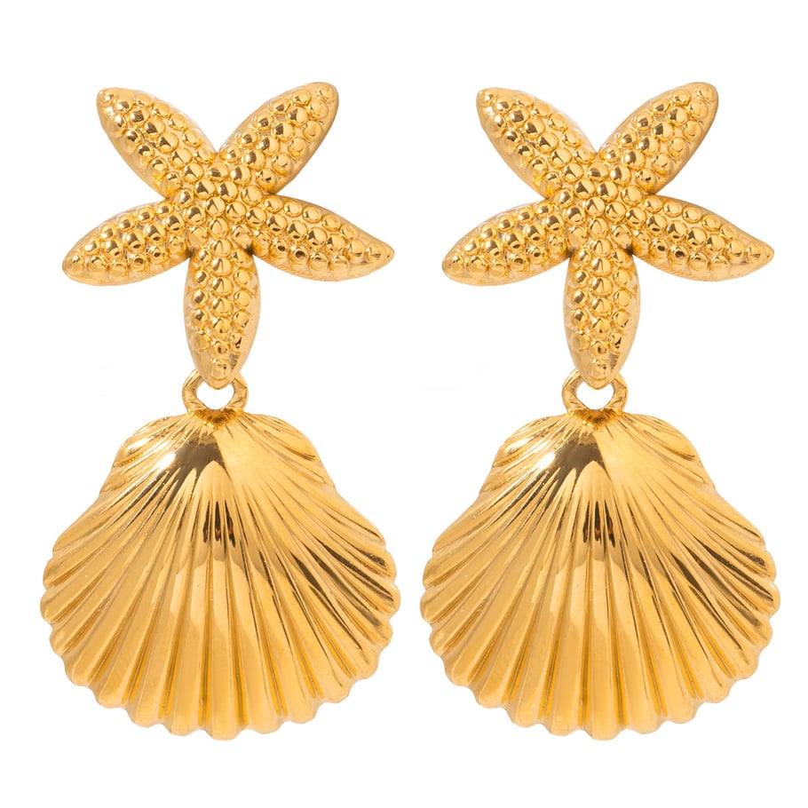 1 pair simple series vacation turtle stainless steel gold plated women drop earrings h5Picture5