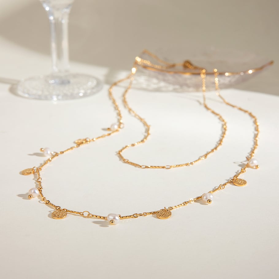 1 Piece Simple Series Elegant Geometric Stainless Steel 18K Gold Plated Women Layered Necklaces Picture4