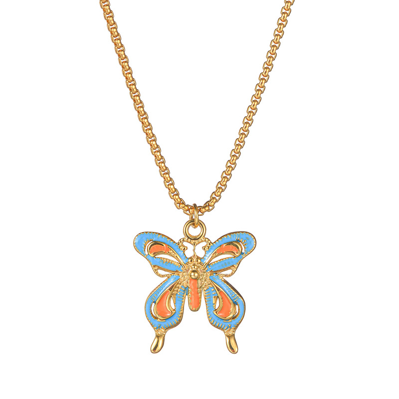 Collier avec pendentif en acier inoxydable plaqué or 18 carats pour femme, série simple, motif animal mignon Image5