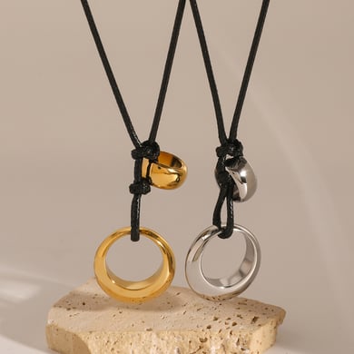 1 Piece Simple Series Casual Geometric Stainless Steel 18K Gold Plated Women Pendant necklaces h5 Picture4