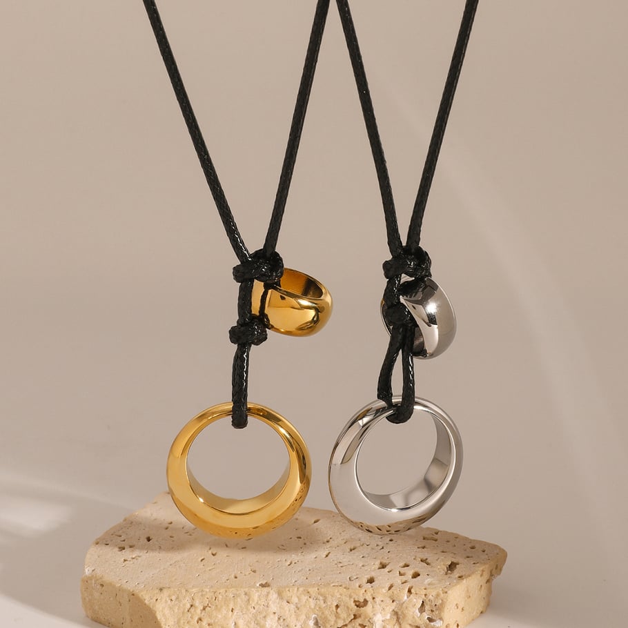 1 Piece Simple Series Casual Geometric Stainless Steel 18K Gold Plated Women Pendant necklaces Picture4