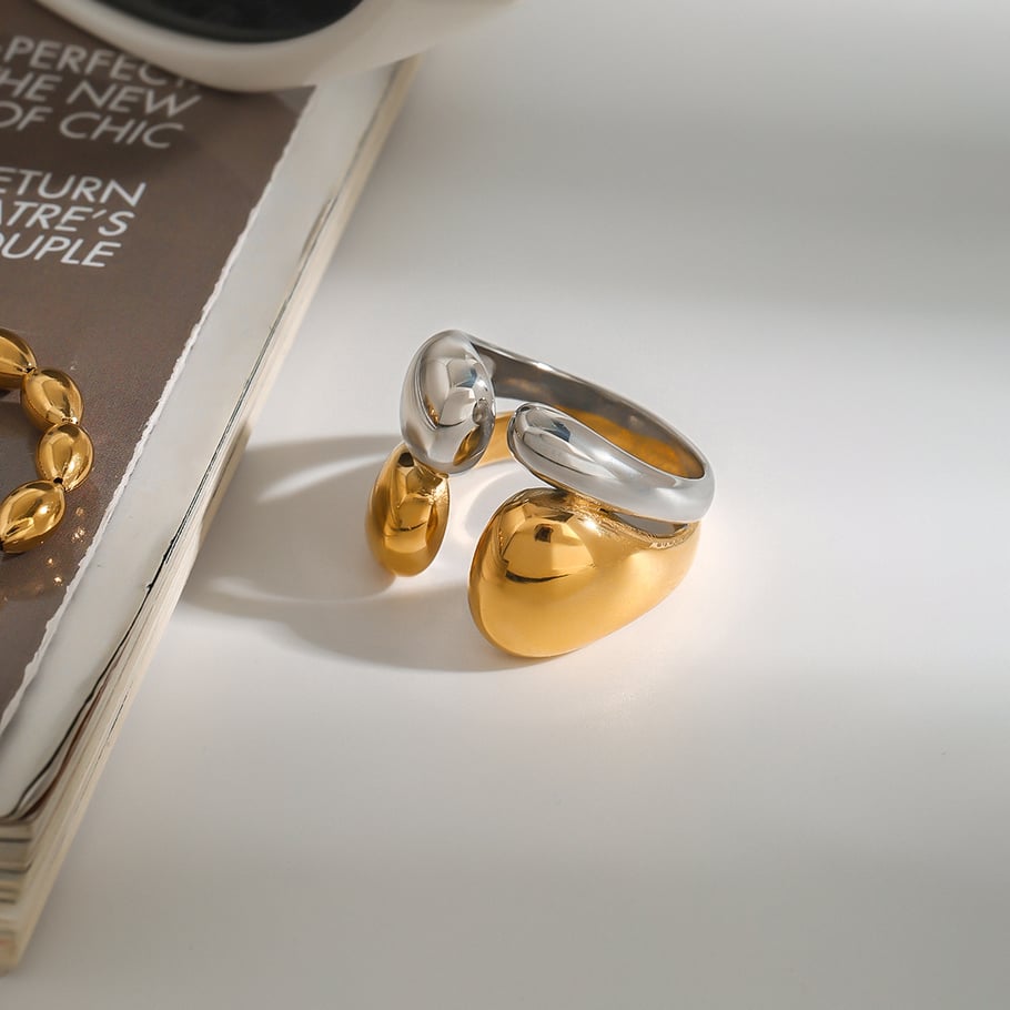 1 Piece Simple Series Fashionable Annular Stainless Steel Gold & Silver Color Women's Single Rings Picture5