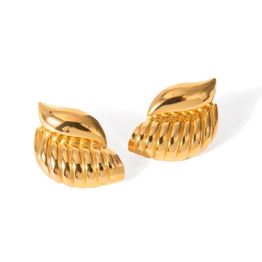 European and American classic light luxury high-end 18k gold stainless steel thread teardrop earrings versatile fashion jewelry wholesale Picture6