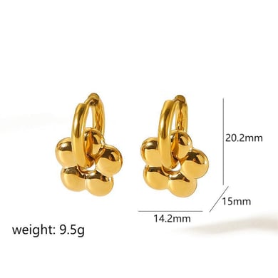 1 Paar einfache Ohrstecker mit Blumen-Motiv, 18 Karat vergoldet h5 Bild5