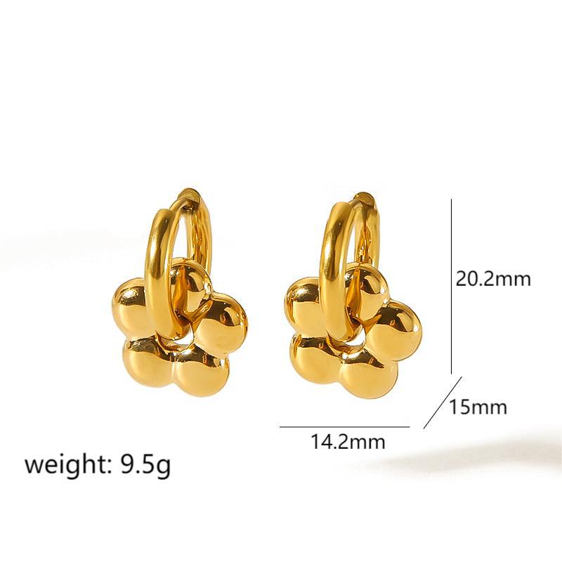 1 Paar einfache Ohrstecker mit Blumen-Motiv, 18 Karat vergoldet Bild5
