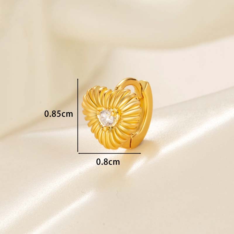 1 Paar Simple Series Simple Heart Kupfer Kein Beschichtungsmaterial Zirkon Damen Creolen Bild3