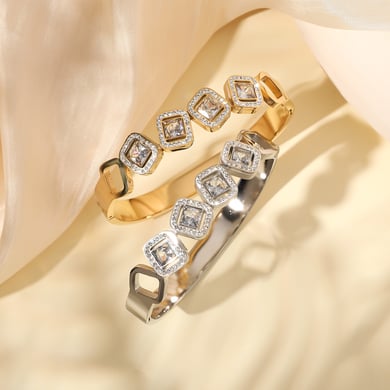 1 Piece Luxurious Series Elegant Square Stainless Steel Gold Color Women's Bangles h5 Picture5