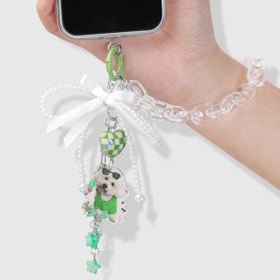 Cute Bow Beaded Chain Women's Bag Charms Picture5