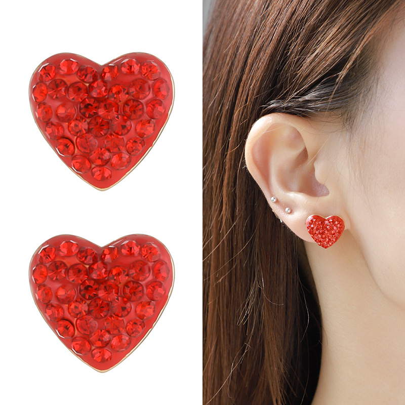 1 Piece Luxurious Series Retro Exquisite Red Heart Shape Copper Women's Pendant Necklaces Picture4