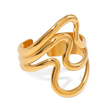 1 Pair Simple Style Geometric Stainless Steel 18K Gold Plated Women's Single Ring h5 Picture6