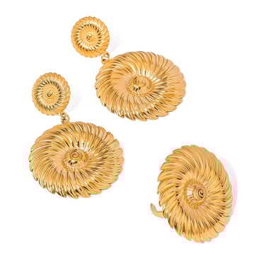1 Pair Classic Series Retro Flower Stainless Steel 18K Gold Plated Women Drop Earrings h5 Picture7