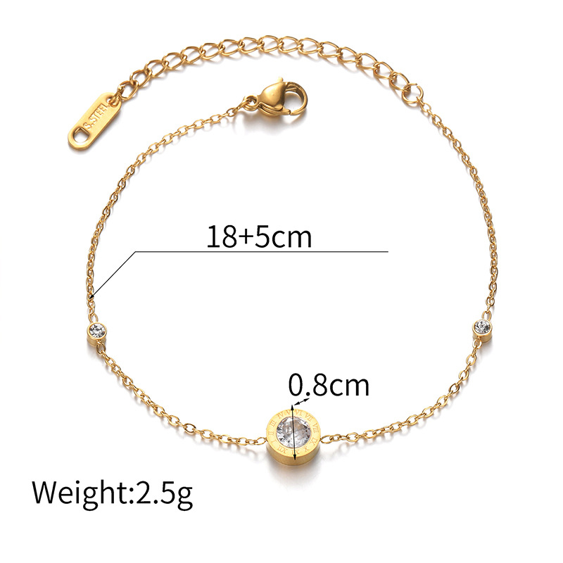Bracelet à breloques unisexe en acier inoxydable plaqué or 18 carats, série simple, style décontracté et géométrique Image3