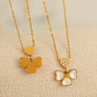 1 Piece Simple Series Simple Geometric Stainless Steel 18K Gold Plated Rhinestone Women Pendant Necklaces h5 Picture3