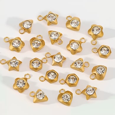 1 Paar Simple Series Simple Heart 18 Karat vergoldete Zirkonia-Anhänger für Damen h5 Bild3