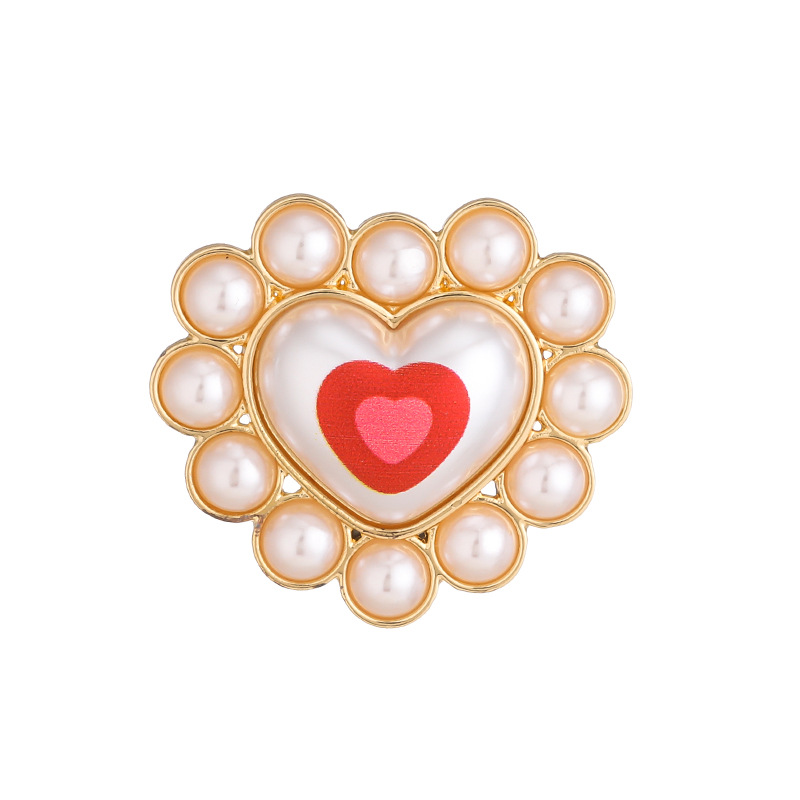 1 Piece Exquisite Series Daily Fashionable Heart Shape Drop Oil Alloy Women's Brooches Picture5