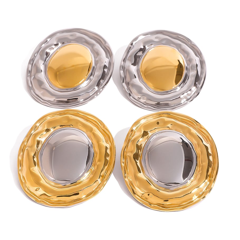 1 Paar Simple Series Retro Geometrische Edelstahl 18K vergoldet Damen Ohrstecker Bild5