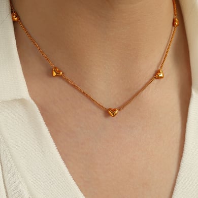 1 Piece Romantic Series Classic Heart Titanium Steel 18K Gold Color Plated Women's Pendant Necklaces h5 Picture5