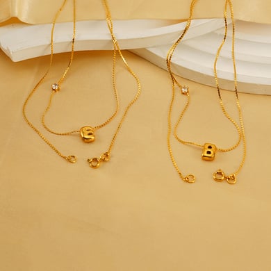 1 Piece Simple Series Daily Letter Golden Women’s Pendant Necklaces h5 Picture2