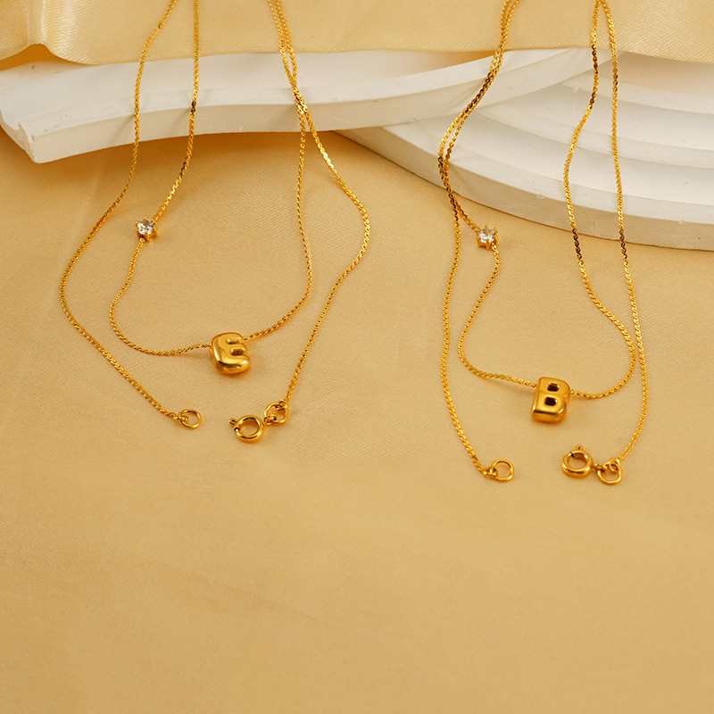 1 Piece Simple Series Daily Letter Golden Women’s Pendant Necklaces Picture2