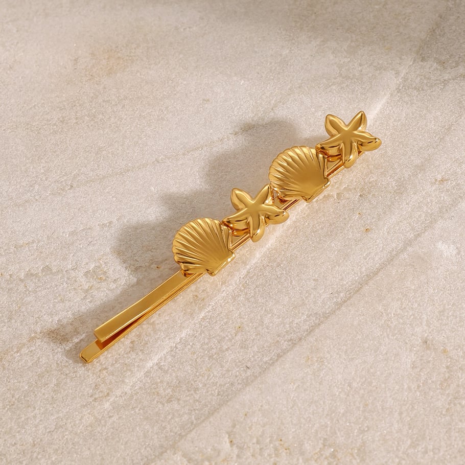 1 Pair Simple Series ins style Turtle Stainless Steel 18K Gold Plated Women Hair Clips Picture4