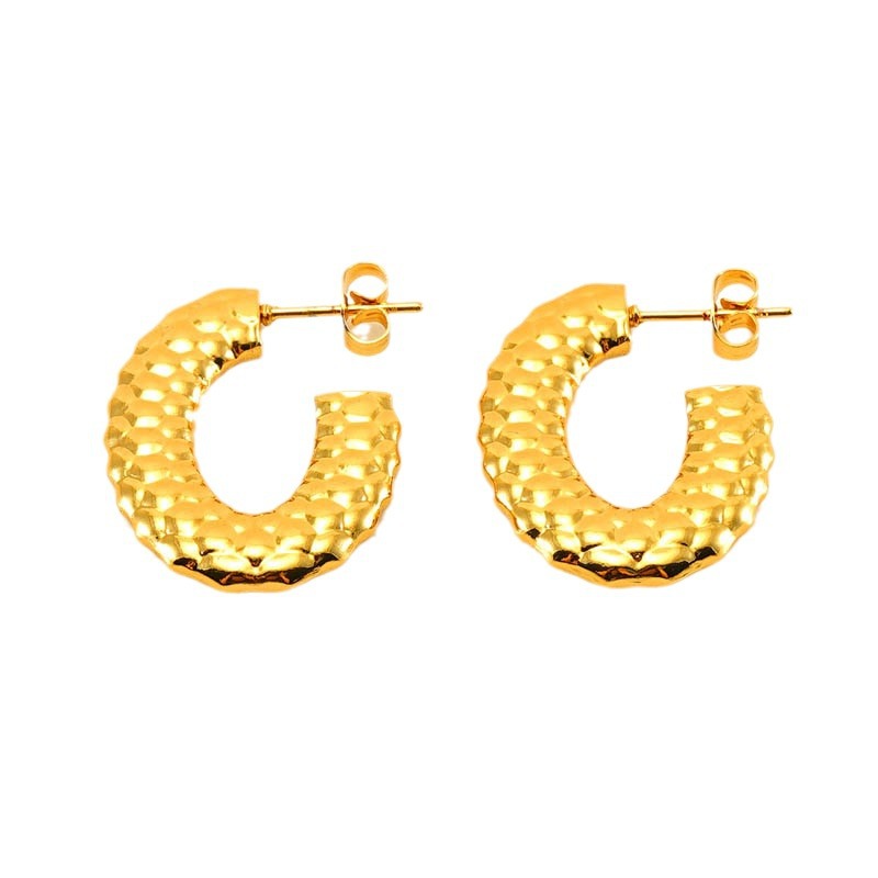 1 Paar Simple Series Einfache geometrische 18 Karat vergoldete Ohrstecker für Damen Bild6