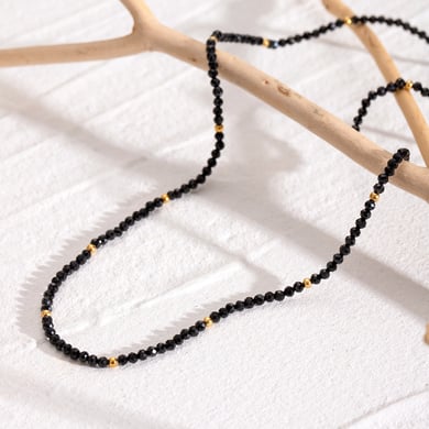 1 Stück Simple Series Elegante Perlen Edelstahl 18 Karat vergoldet Naturstein Damen Perlenketten h5 Bild3