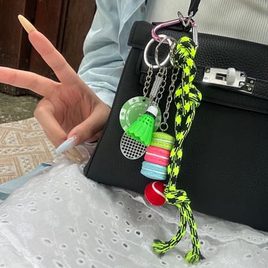 1 Piece Cute Macarons & Badminton Women's Bag Charms h5 Picture5