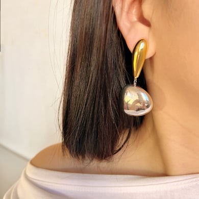 1 Pair Simple Drop Shape Stainless Steel Women's Earrings h5 Picture4