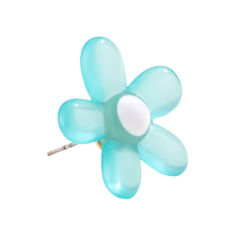 1 Pair Fashionable Series Lucid Natural Flower Shape Colorful Resin Women's Stud Earrings Picture7