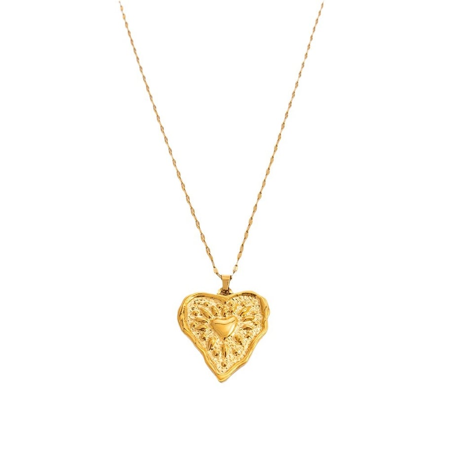 1 Piece Classic Series Elegant Heart Stainless Steel 18K Gold Color Plated Women's Pendant Necklaces Picture6