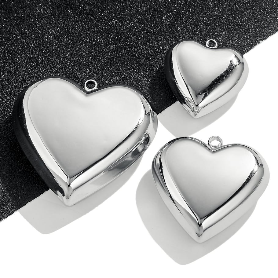 1 Paar Simple Series Simple Heart Edelstahl Damen Anhänger Bild4