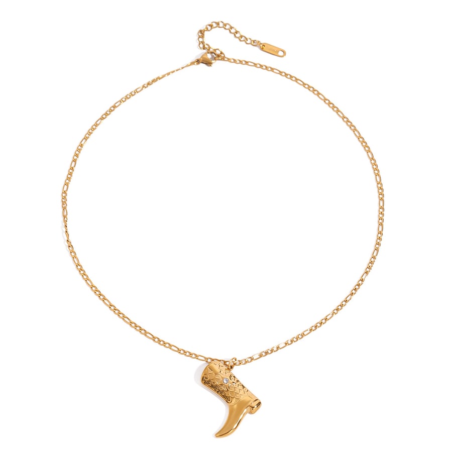 1 Piece Stylish Series Classic Solid Color Boot Stainless Steel Gold Color Women's Pendant Necklaces h5Picture9