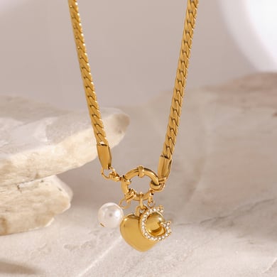 1 Piece Simple Series Daily Heart Stainless Steel 18K Gold Plated Women Charm Bracelets h5 Picture4