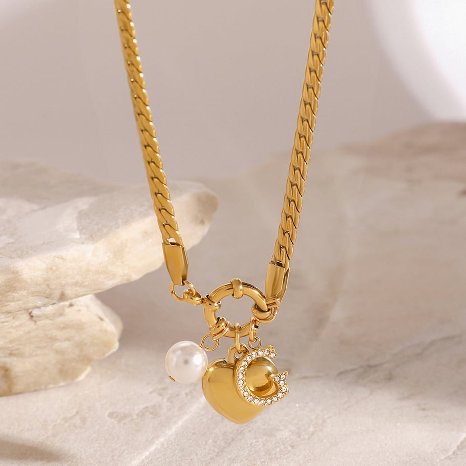 1 Piece Simple Series Daily Heart Stainless Steel 18K Gold Plated Women Charm Bracelets Picture4