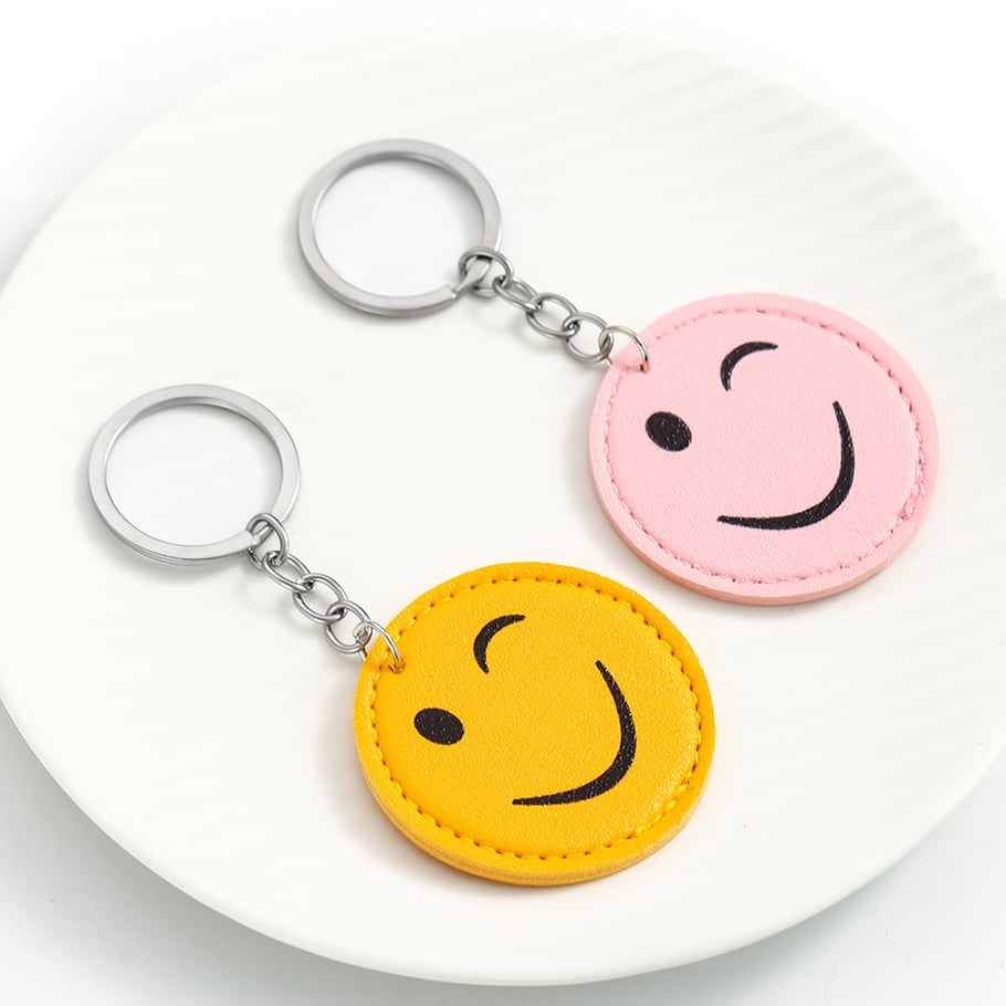 1 pezzo semplice serie carino sorridente viso PU donne borsa ciondoli Immagine3