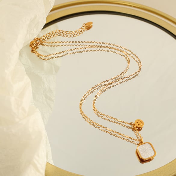1 Piece Simple Series Simple Cartoon Stainless Steel 18K Gold Plated Women Pendant Necklaces 2