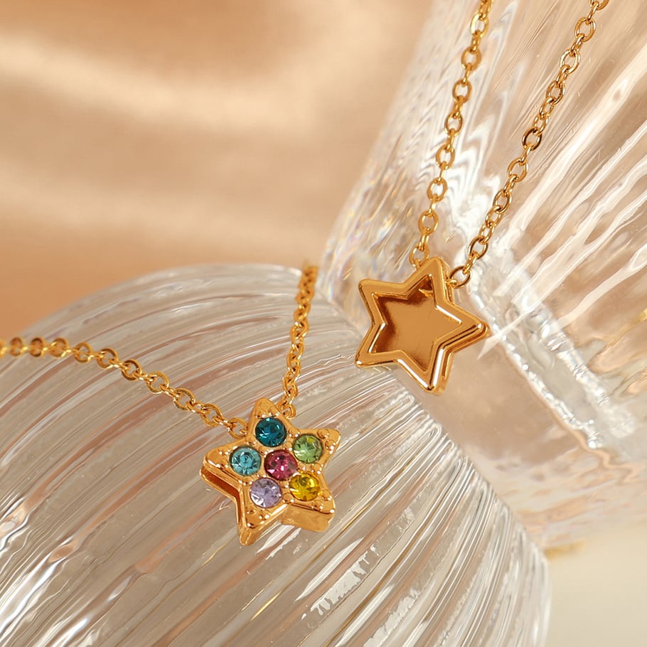 1 Piece Simple Series Simple Heart Stainless Steel 18K Gold Plated Rhinestone Women Pendant Necklaces Picture3