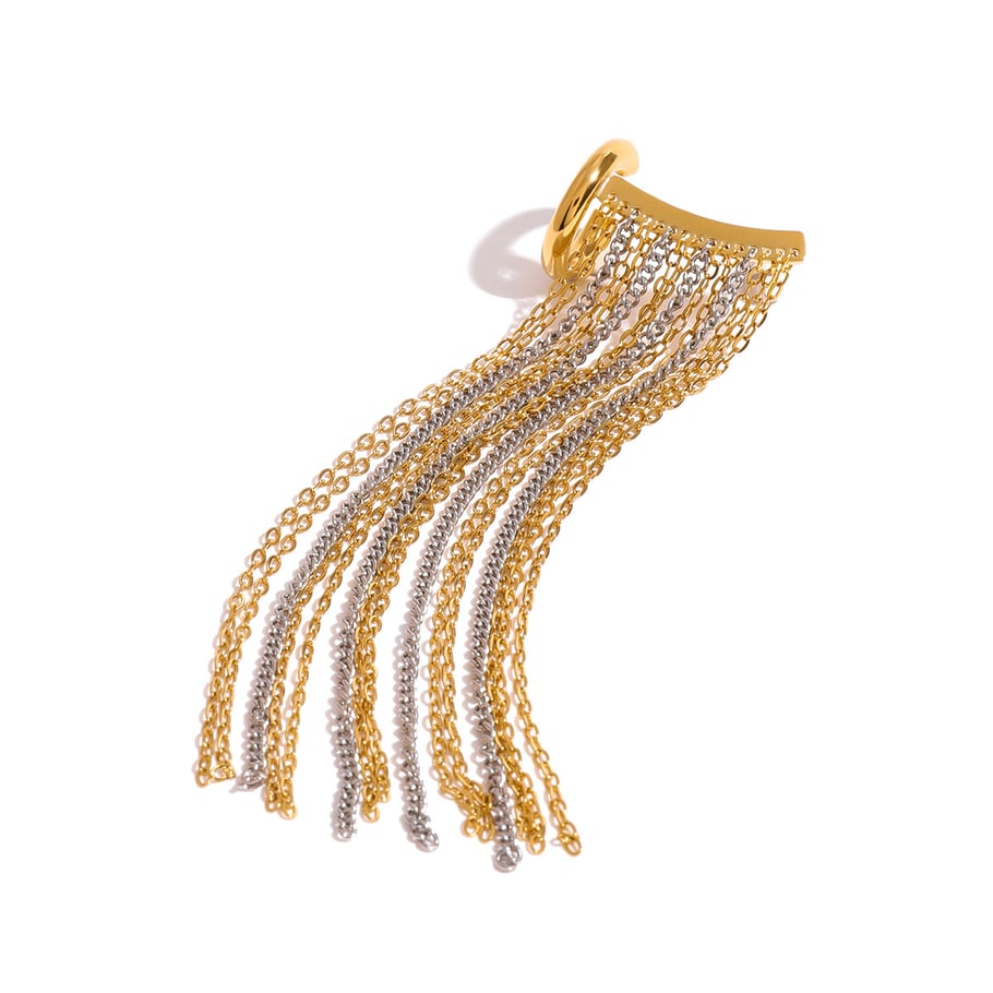 1 Pair Classic Series Elegant Tassel Stainless Steel 18K Gold Plated Women Stud Earrings Picture6