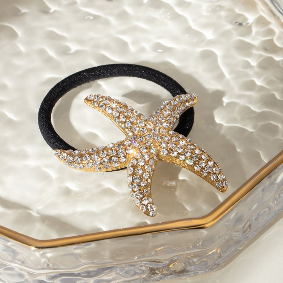 1 Paar Luxuriöse Serie Einfache Volltonfarbe Edelstahl 18K vergoldet Strass Damen Haarbänder Bild2