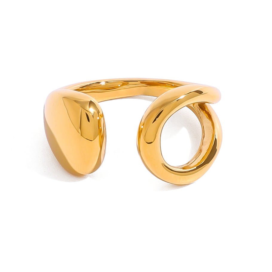 1 Paar Simple Series Casual Solid Color Edelstahl 18 Karat vergoldet Damen verstellbare Ringe Bild5
