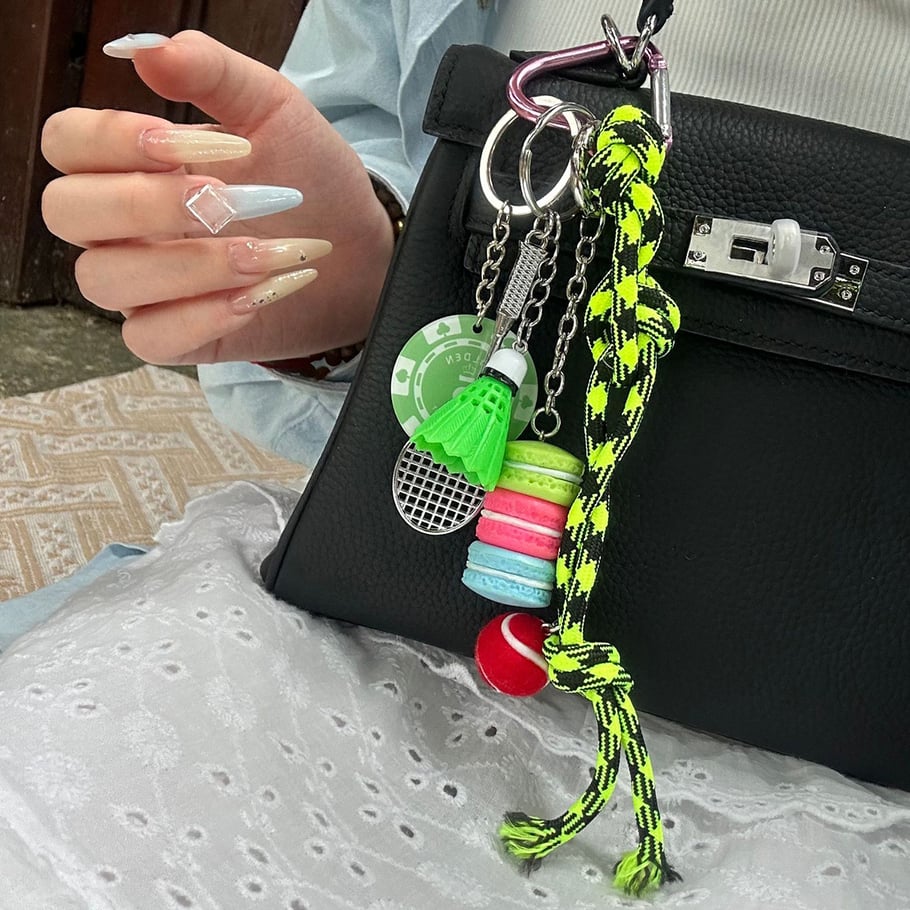 1 Piece Cute Macarons & Badminton Women's Bag Charms Picture4