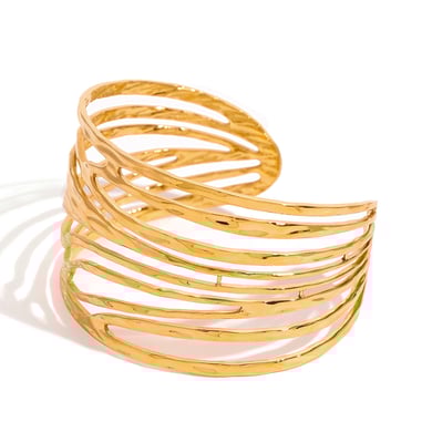 1 Piece Simple Series Simple Geometric Stainless Steel 18K Gold Plated Women Bangles h5 Picture5