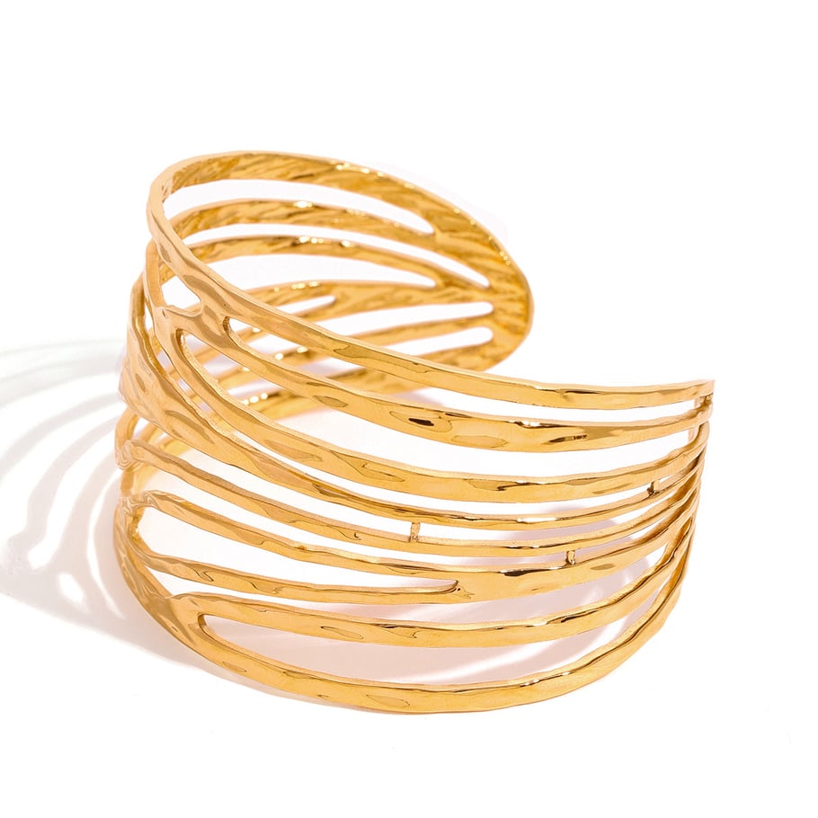 1 Piece Simple Series Simple Geometric Stainless Steel 18K Gold Plated Women Bangles Picture5