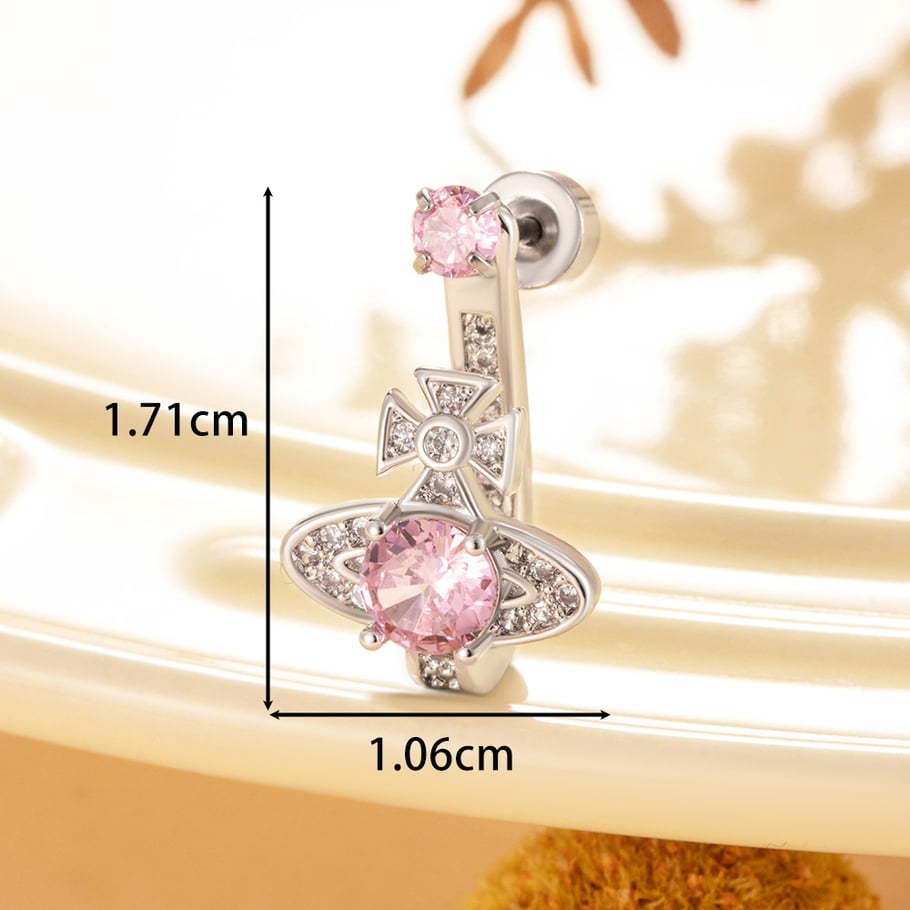 1 Paar Simple Series Einfache geometrische Titanstahl-Ohrstecker ohne Beschichtungsmaterial Zirkonia für Damen Bild4