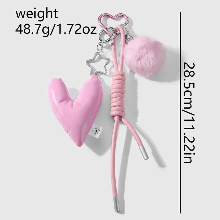 1 Piece Sweet Leather Heart Bag Charms Picture9