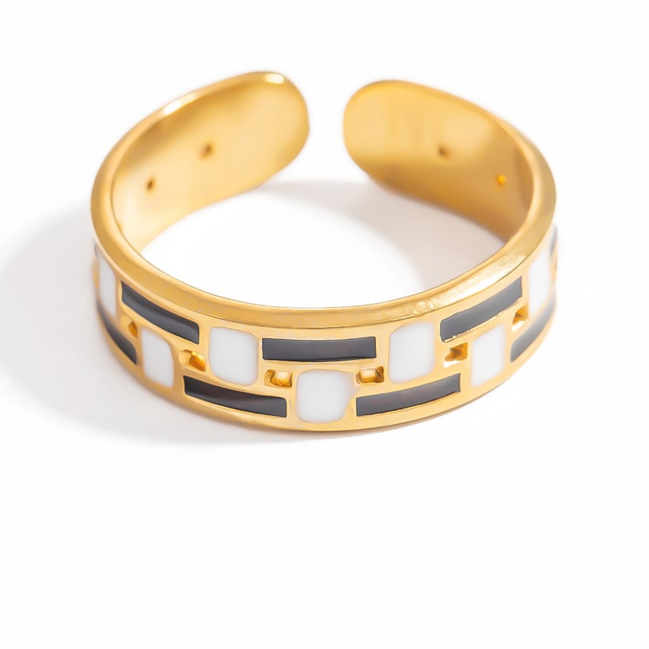 Anillos ajustables para mujer de acero inoxidable color dorado con diseño de corazón de vacaciones de la serie romántica de 1 pieza Imagen6