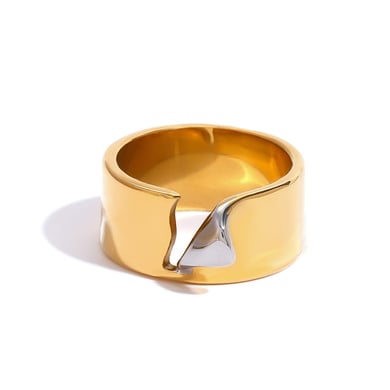 1 Pair Simple Series Daily Geometric Stainless Steel 18K Gold Plated Women Single Rings h5 Picture6