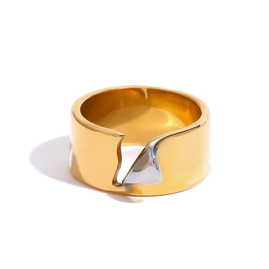 1 Pair Simple Series Daily Geometric Stainless Steel 18K Gold Plated Women Single Rings Picture6